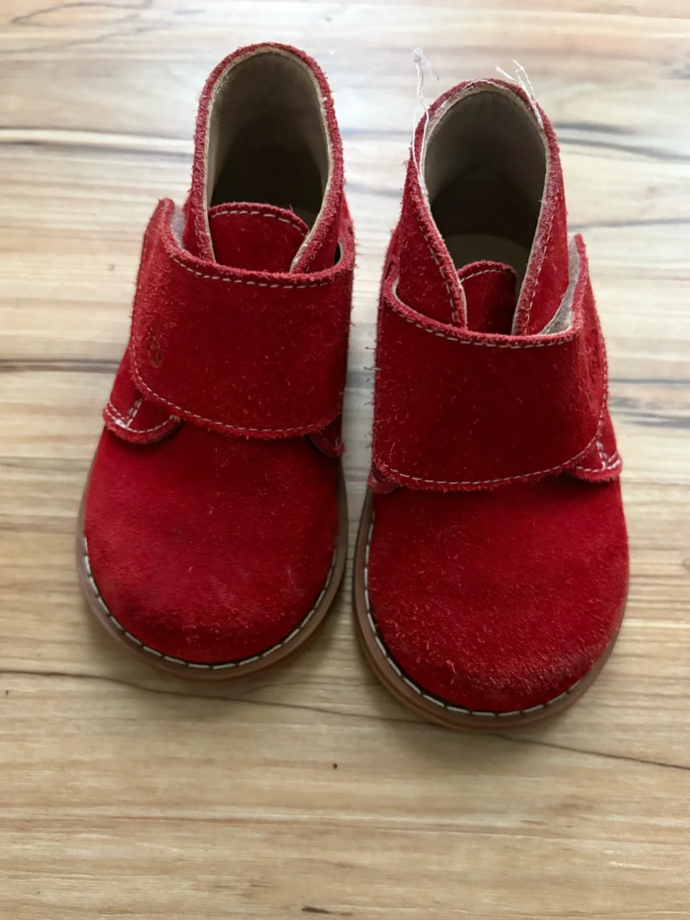 Elephantito Toddler Suede Bootie-K Velcro Boots - Red Size 5